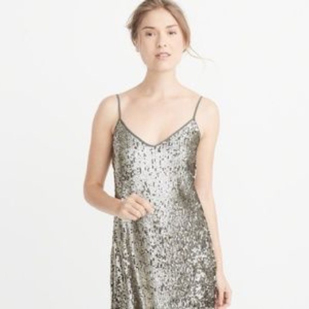 Abercrombie & Fitch Silver Sparkle Dress - Size M